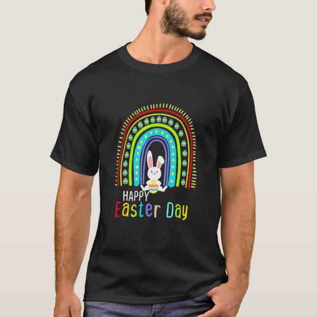 Happy Oaster Day Rainbow Rabbit Eggs Boys Girls K T-Shirt (Vorderseite)