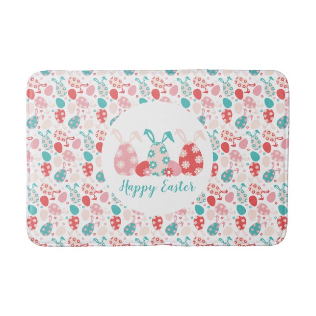 Happy Oaster Decorated Eggs Bunny Oars Badematte (Vorderseite)