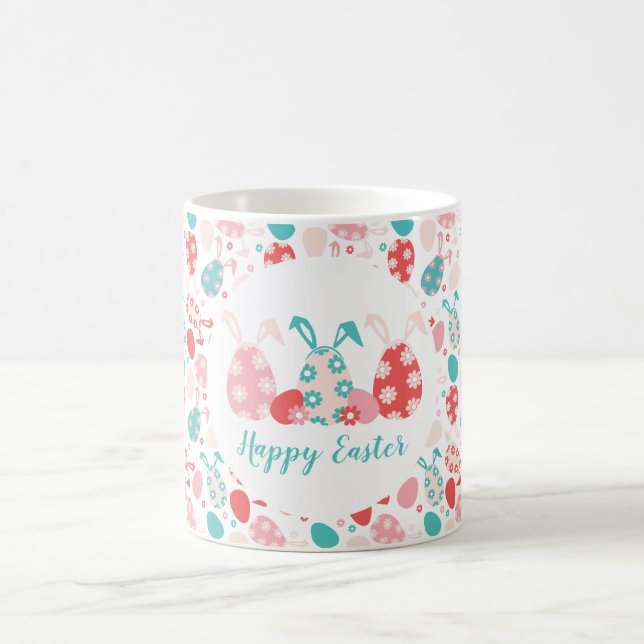 Happy Oaster Decorated Eggs Bunny Oars Kaffeetasse (Mittel)
