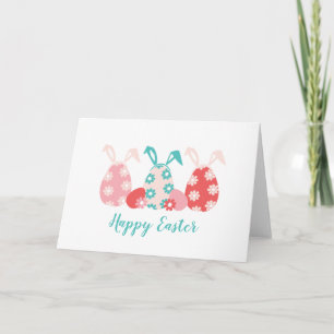 Happy Oaster Decorated Eggs Bunny Oars Karte
