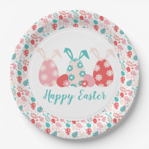 Happy Oaster Decorated Eggs Bunny Oars Pappteller