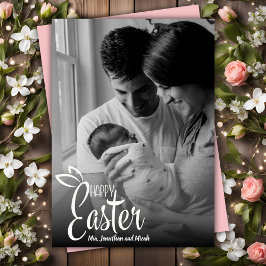 Happy Oaster Decorative Script Overlay Foto Feiertagskarte