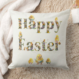 Happy Oaster Decorative Text Baby Chics Kissen