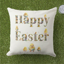 Happy Oaster Decorative Text Baby Chics Kissen