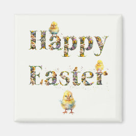 Happy Oaster Decorative Text Baby Chics Magnet