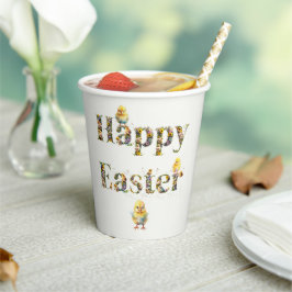 Happy Oaster Decorative Text Baby Chics Pappbecher