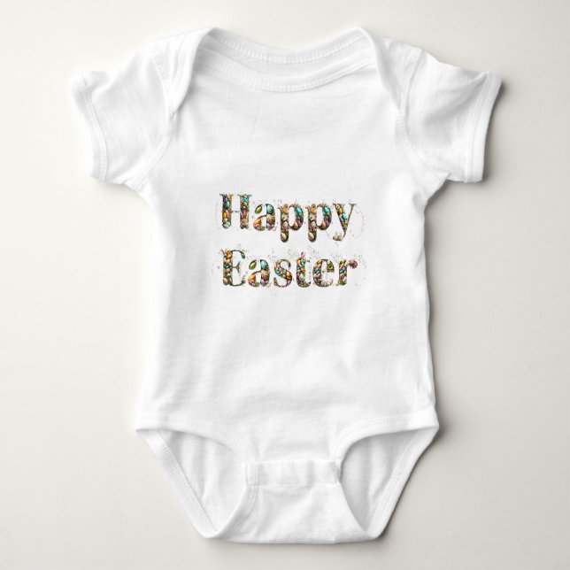 Happy Oaster Decorative Text Baby Strampler (Vorderseite)