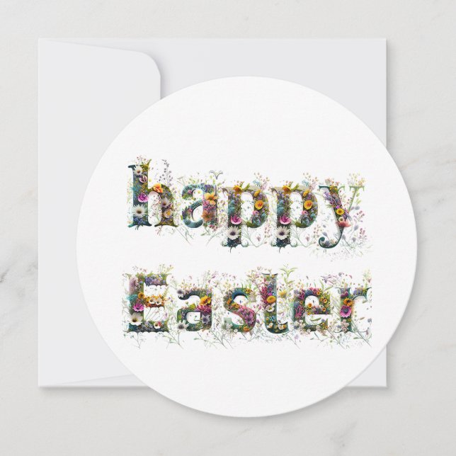 Happy Oaster Decorative Text Feiertagskarte (Vorderseite)