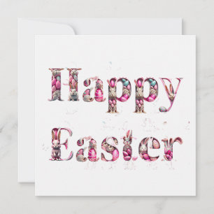 Happy Oaster Decorative Text Feiertagskarte