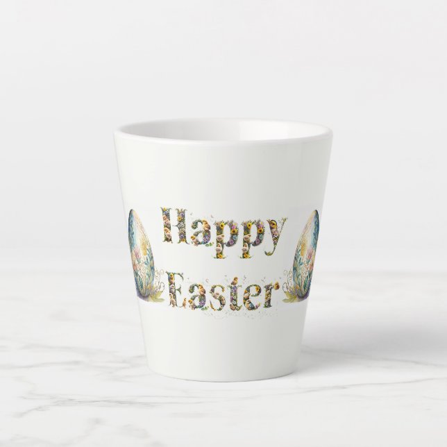 Happy Oaster Decorative Text Ostereier Milchtasse (Vorderseite)