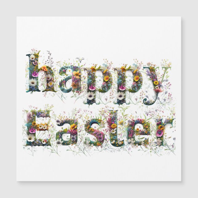 Happy Oaster Decorative Wildblume Magnetkarte (Vorderseite)