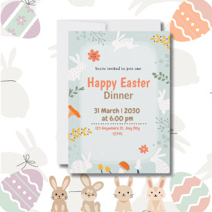Happy Oaster Dinner niedliche Einladung