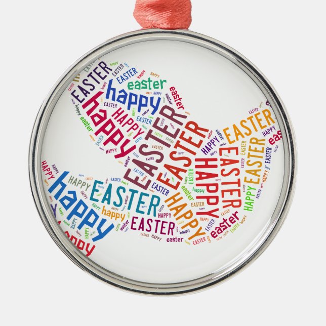 Happy Oaster Dove Grußtext Silbernes Ornament (Vorne)