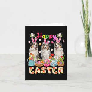 Happy Oaster Drei Niedliche australische Schäfer Karte
