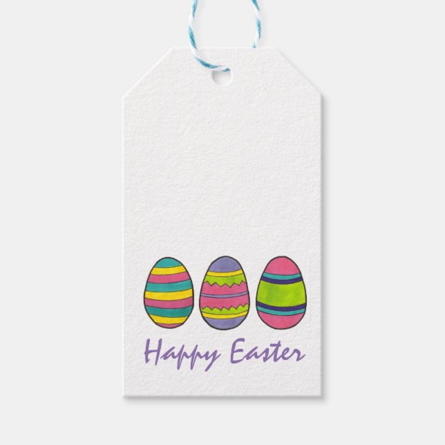 Happy Oaster Dyed Painted Egg Hunt Eggs Geschenkanhänger (Vorderseite)