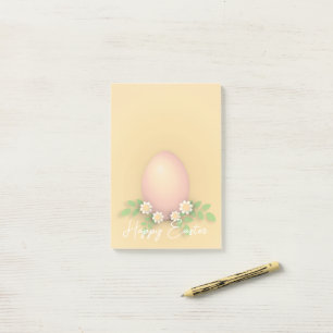 Happy Oaster Egg & Blume Gelb rosa Pastellgelb Post-it Klebezettel