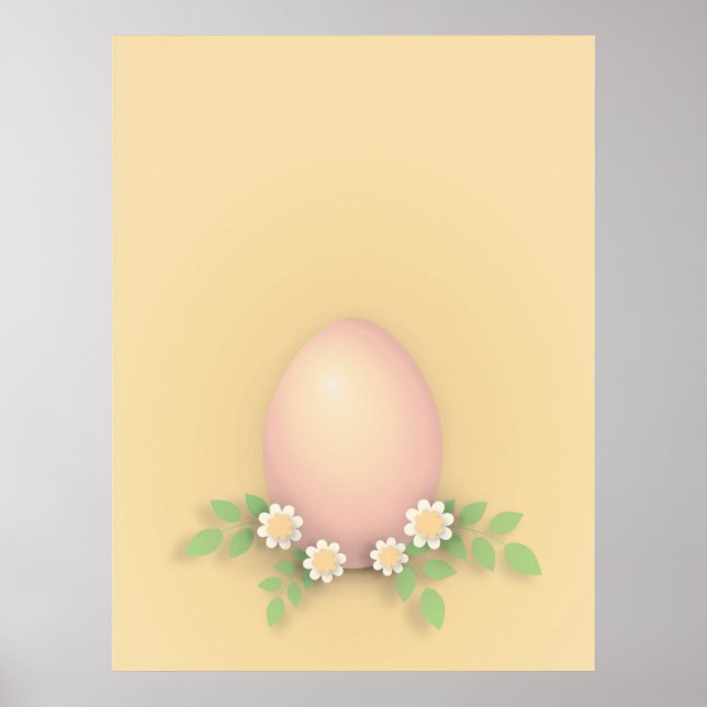 Happy Oaster Egg & Blume Poster (Vorne)