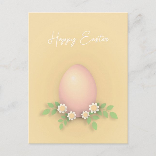 Happy Oaster Egg & Blume Postkarte (Vorderseite)