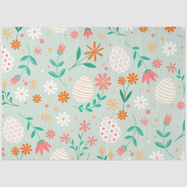Happy Oaster Egg Floral Seidenpapier (Vorderseite)