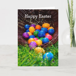 Happy Oaster Egg Hunt Basket Foto-Karte Feiertagskarte