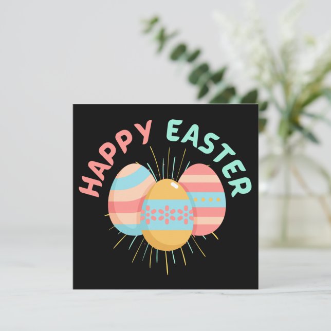 Happy Oaster Egg Hunt Feiertagskarte (Stehend Vorderseite)