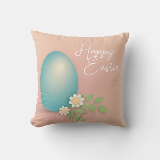 Happy Oaster Egge pastellfarben floral Kissen (Vorderseite)