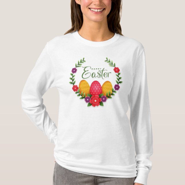 Happy Oaster Eggs Blume-23798 T-Shirt (Vorderseite)