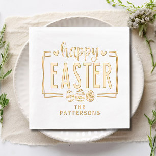 Happy Oaster Eggs Script Personalisiert Name Servietten Mit Folie