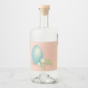 Happy Oaster Ei pastel floral leere Alkoholflaschenetikett