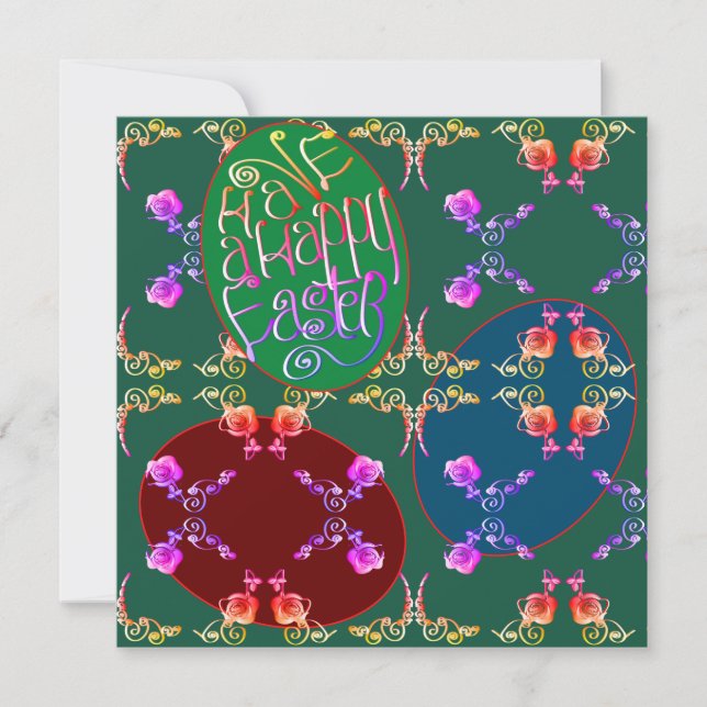 "Happy Oaster" Eier Grüne Blankkarte Feiertagskarte (Vorderseite)