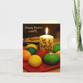 Happy Oaster (Eier und Kerze) Feiertagskarte