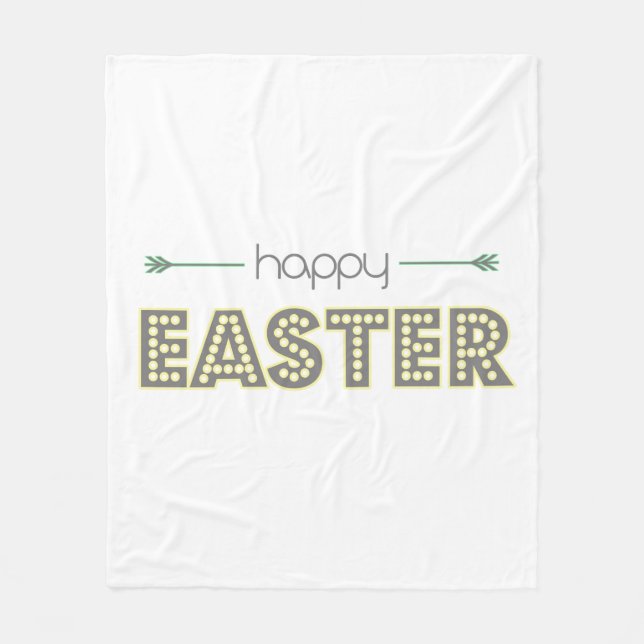 Happy Oaster einfach, modernes Design Minze gelb Fleecedecke (Vorderseite)