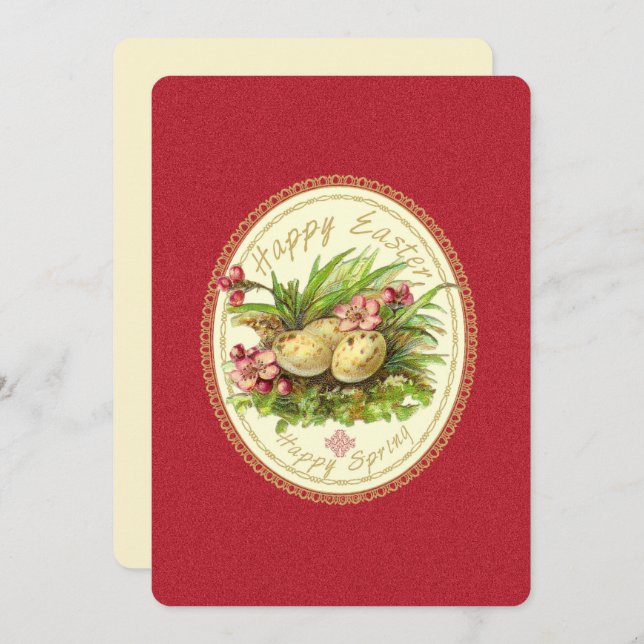 Happy Oaster - Einladungskarte Einladung (Vorne/Hinten)