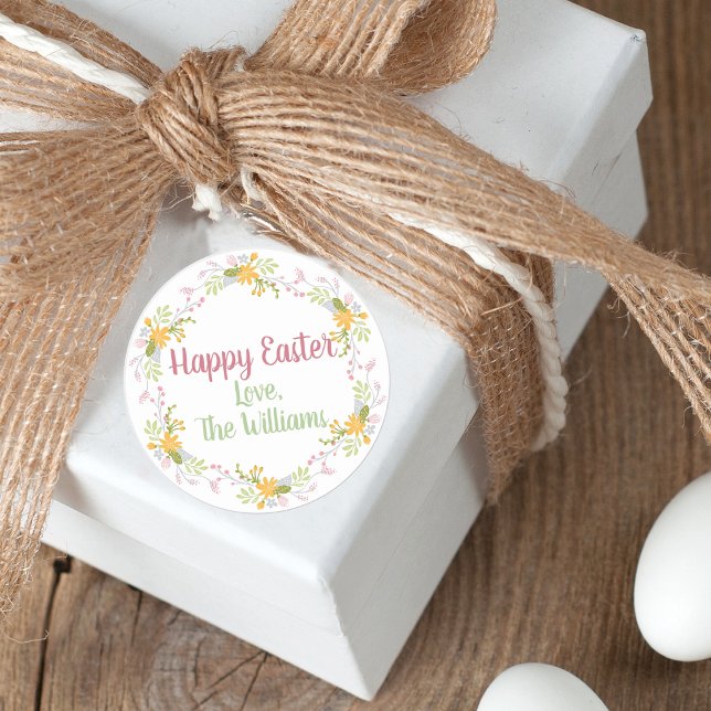 Happy Oaster Elegante Rosa Floral Vielen Dank Runder Aufkleber (Von Creator hochgeladen)