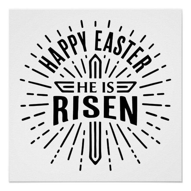 Happy Oaster Er ist aufgestanden Poster (Vorderseite)