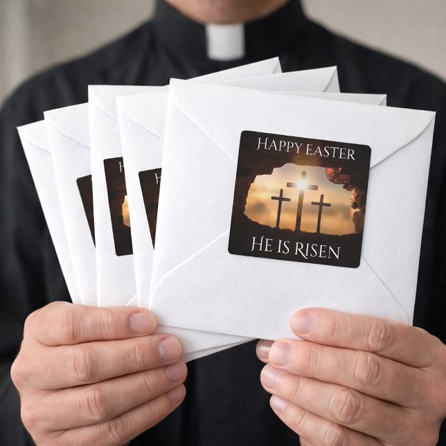 Happy Oaster Er ist drei Kreuzfahrten Urlaub Risen Quadratischer Aufkleber (Von Creator hochgeladen)