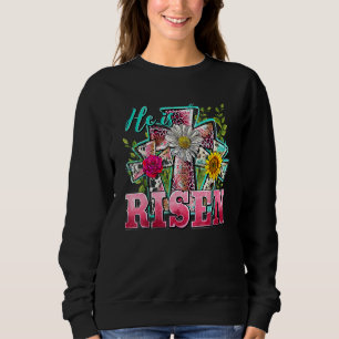 Happy Oaster er ist Risen Sonnenblumen Leopard Cro Sweatshirt