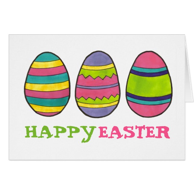 Happy Oaster farbenfroh gestrichene Eier Jagd Eier (Vorderseite (Horizontal))