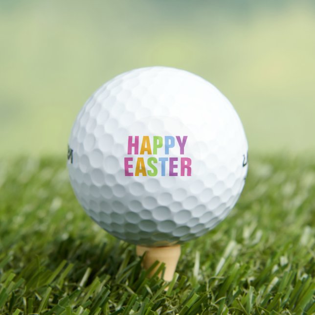 Happy Oaster farbenfrohe Regenbogenbriefe Golfball (Insitu T-Shirt)