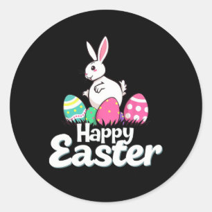 Happy Oaster Fat Bunny Oaster Outfit Ei Nest Flow Runder Aufkleber