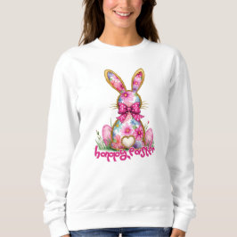 Happy Oaster Floral Bunny Floral Ostern Bunny Sweatshirt