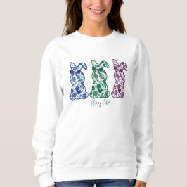 Happy Oaster Floral Bunny Floral Ostern Bunny Sweatshirt