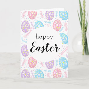 Happy Oaster Floral Pastel Ostereier Karte