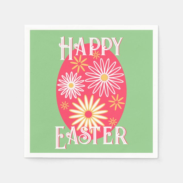 Happy Oaster Floral Serviette (Vorderseite)