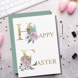 Happy Oaster Floral Watercolor Card