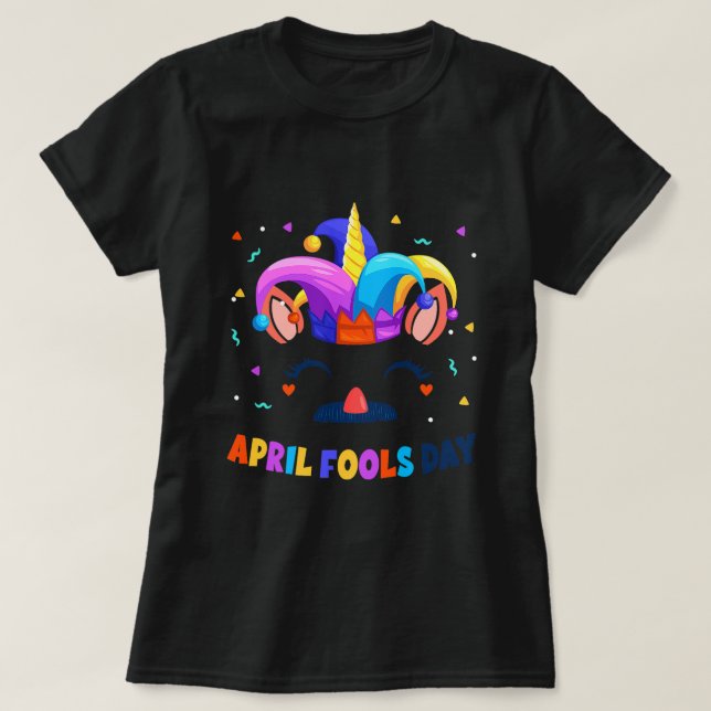 Happy Oaster Fools Day 1. April Unicorn Face Girl T-Shirt (Design vorne)