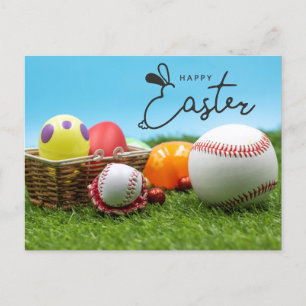 Happy Oaster for Baseball Player Holiday Postcard Feiertagspostkarte