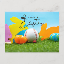 Happy Oaster for Baseball Player Holiday Postcard Feiertagspostkarte