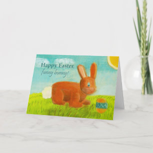 Happy Oaster Funny Bunny Egg Wiese Spring Blume Feiertagskarte