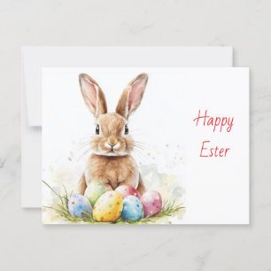 Happy Oaster - Funny Bunny mit Egg Delight Postkarte
